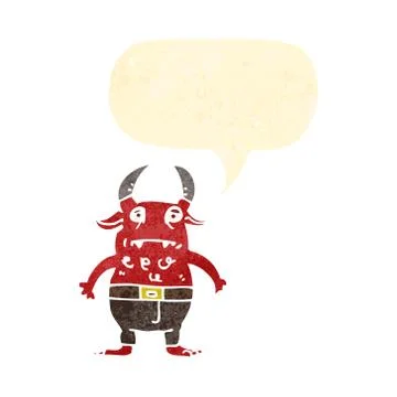 Retro cartoon little devil Stock Illustration