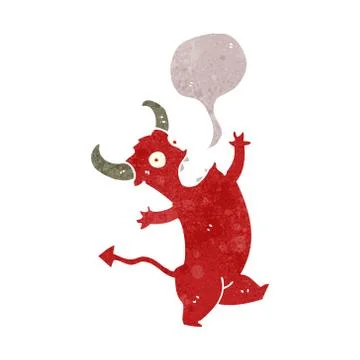 Retro cartoon little devil Stock Illustration
