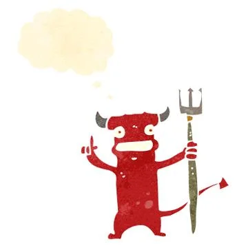 Retro cartoon little devil Stockillustratie