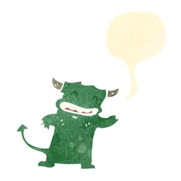 Retro cartoon little devil Stock Illustration