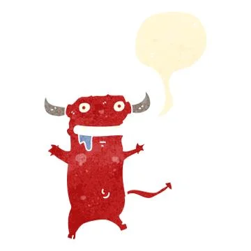 Retro cartoon little devil 스톡 일러스트