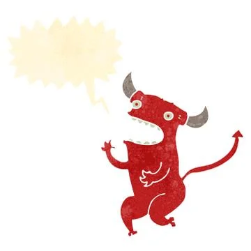 Retro cartoon little devil Stockillustratie