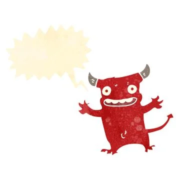 Retro cartoon little devil イラスト素材