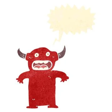 Retro cartoon little devil イラスト素材