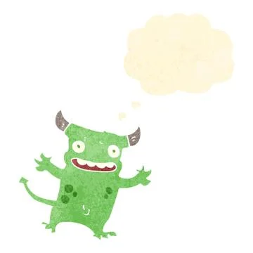Retro cartoon little devil Stock Illustration