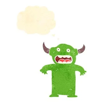 Retro cartoon little devil Stock Illustration