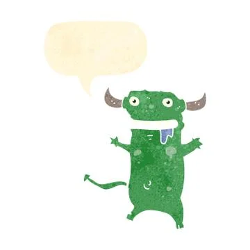Retro cartoon little devil Stock Illustration