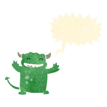 Retro cartoon little devil 스톡 일러스트