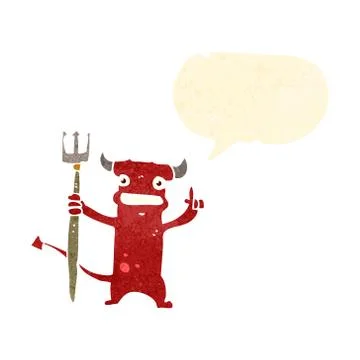 Retro cartoon little devil Stockillustratie
