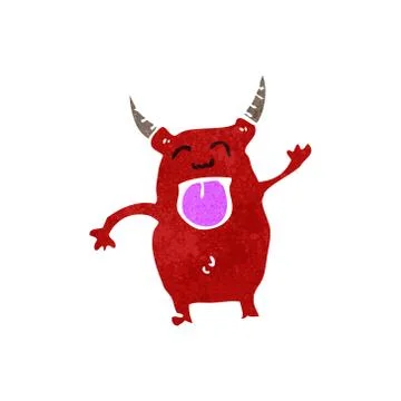 Retro cartoon little devil 스톡 일러스트