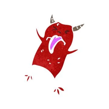 Retro cartoon little devil 스톡 일러스트
