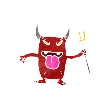 Retro cartoon little devil Stock Illustration