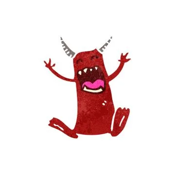 Retro cartoon little devil 스톡 일러스트