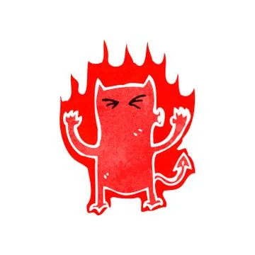 Retro cartoon little devil イラスト素材
