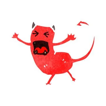 Retro cartoon little devil 스톡 일러스트
