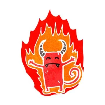 Retro cartoon little devil イラスト素材