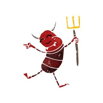 Retro cartoon little devil Stock Illustration