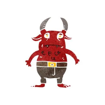 Retro cartoon little devil 스톡 일러스트