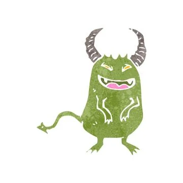 Retro cartoon little devil Stock Illustration