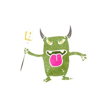 Retro cartoon little devil Stock Illustration