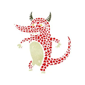 Retro cartoon little devil 스톡 일러스트
