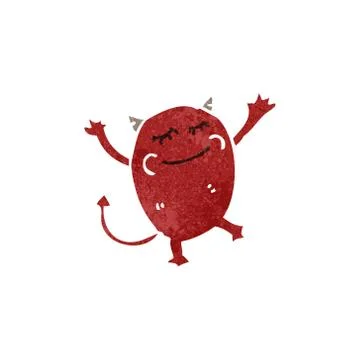 Retro cartoon little devil Stock Illustration