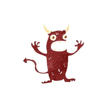 Retro cartoon little devil 스톡 일러스트