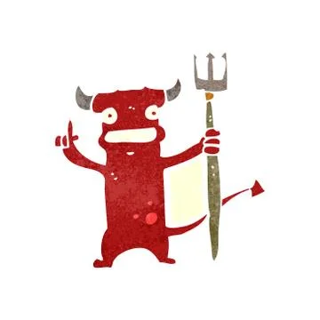 Retro cartoon little devil 스톡 일러스트