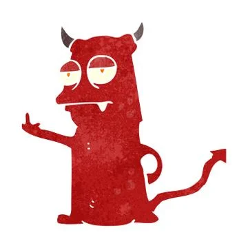 Retro cartoon little devil Illustrazione stock