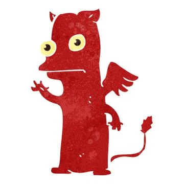 Retro cartoon little devil 스톡 일러스트