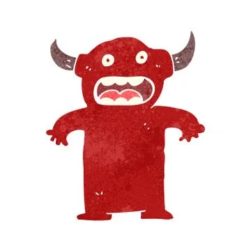 Retro cartoon little devil Stockillustratie