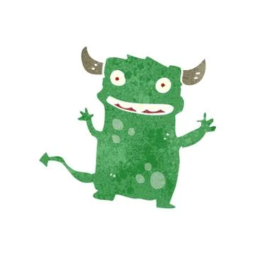 Retro cartoon little devil Illustrazione stock