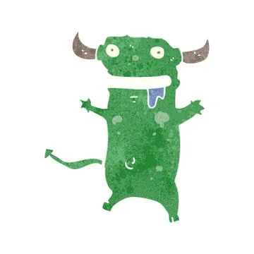 Retro cartoon little devil Stock Illustration