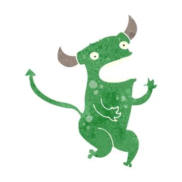 Retro cartoon little devil Stock Illustration