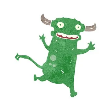 Retro cartoon little devil Stock Illustration