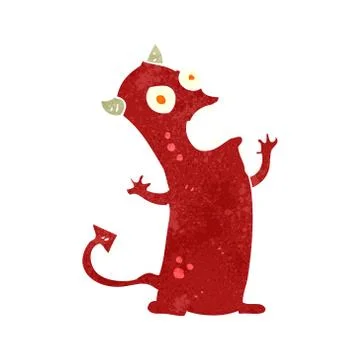 Retro cartoon little devil 스톡 일러스트