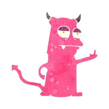 Retro cartoon little devil Stockillustratie
