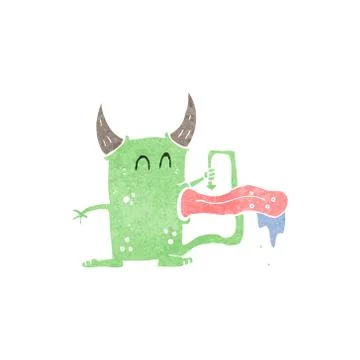 Retro cartoon little devil Stock Illustration