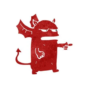 Retro cartoon little devil Stock Illustration