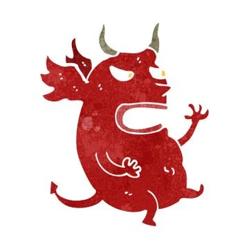 Retro cartoon little devil Stock Illustration