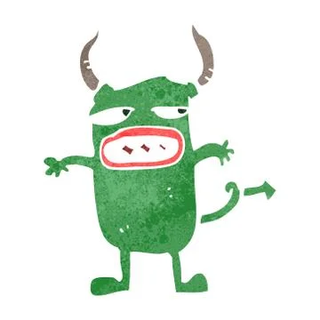 Retro cartoon little devil イラスト素材