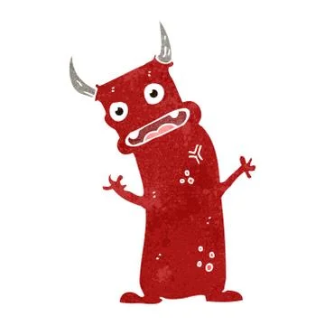 Retro cartoon little devil 스톡 일러스트