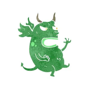 Retro cartoon little devil Stock Illustration