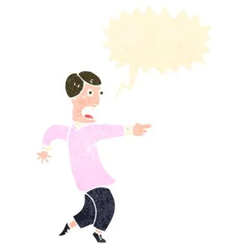 Retro cartoon man accusing Stock Illustration