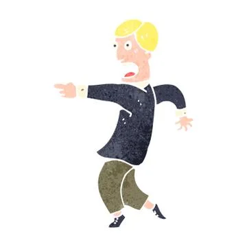 Retro cartoon man accusing Stock Illustration