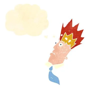 Retro cartoon man with exploding head Stock Illustration