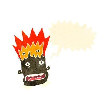Retro cartoon man with exploding head 스톡 일러스트