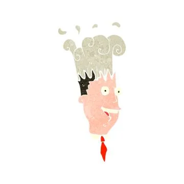 Retro cartoon man with exploding head Illustrazione stock