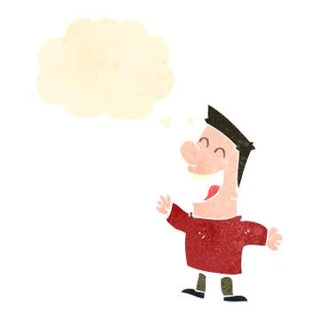 Retro cartoon man with thought bubble Illustrazione stock