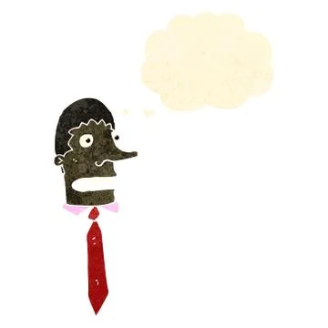 Retro cartoon man with thought bubble Illustrazione stock